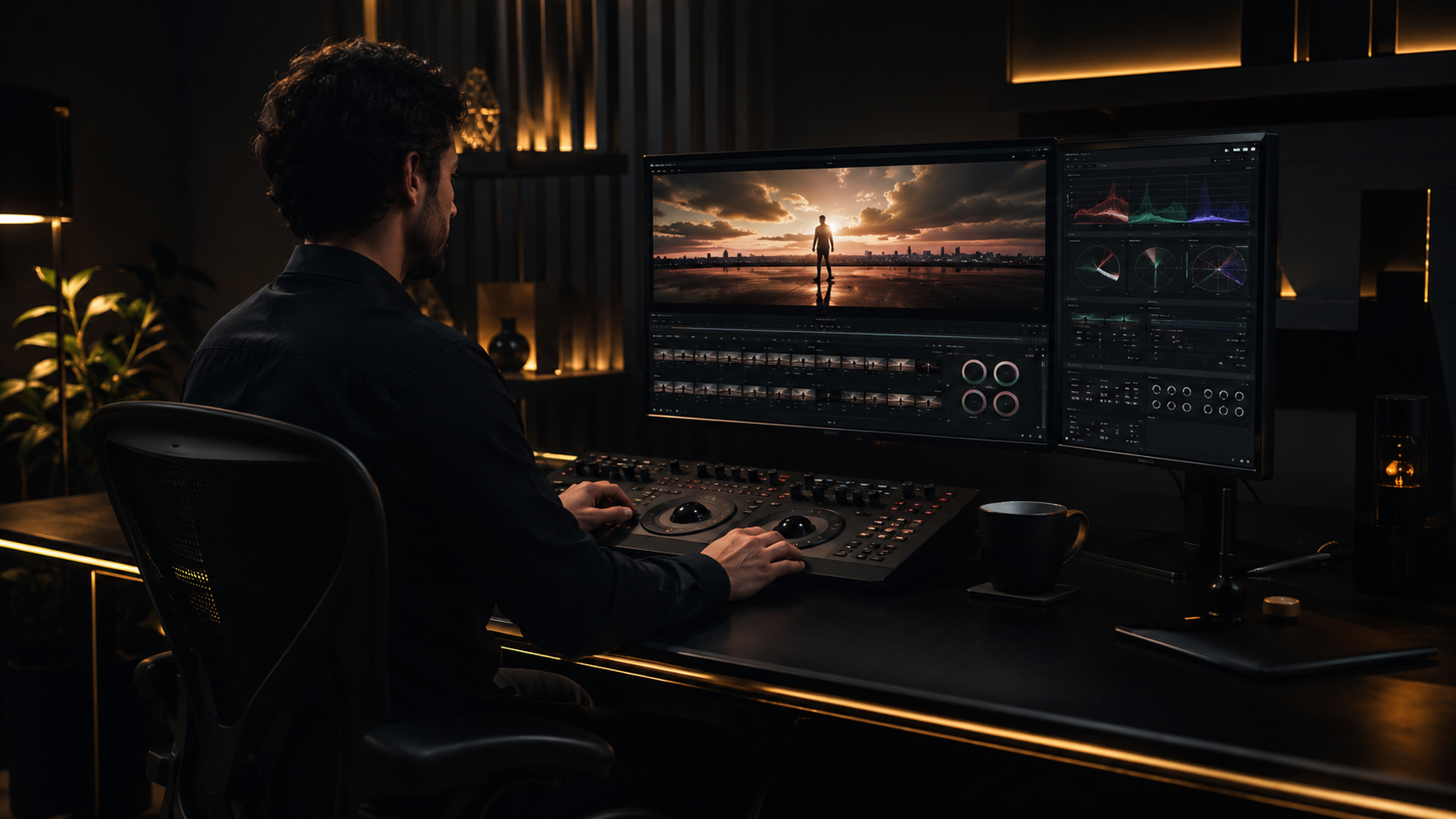 Professional video editing and colour grading