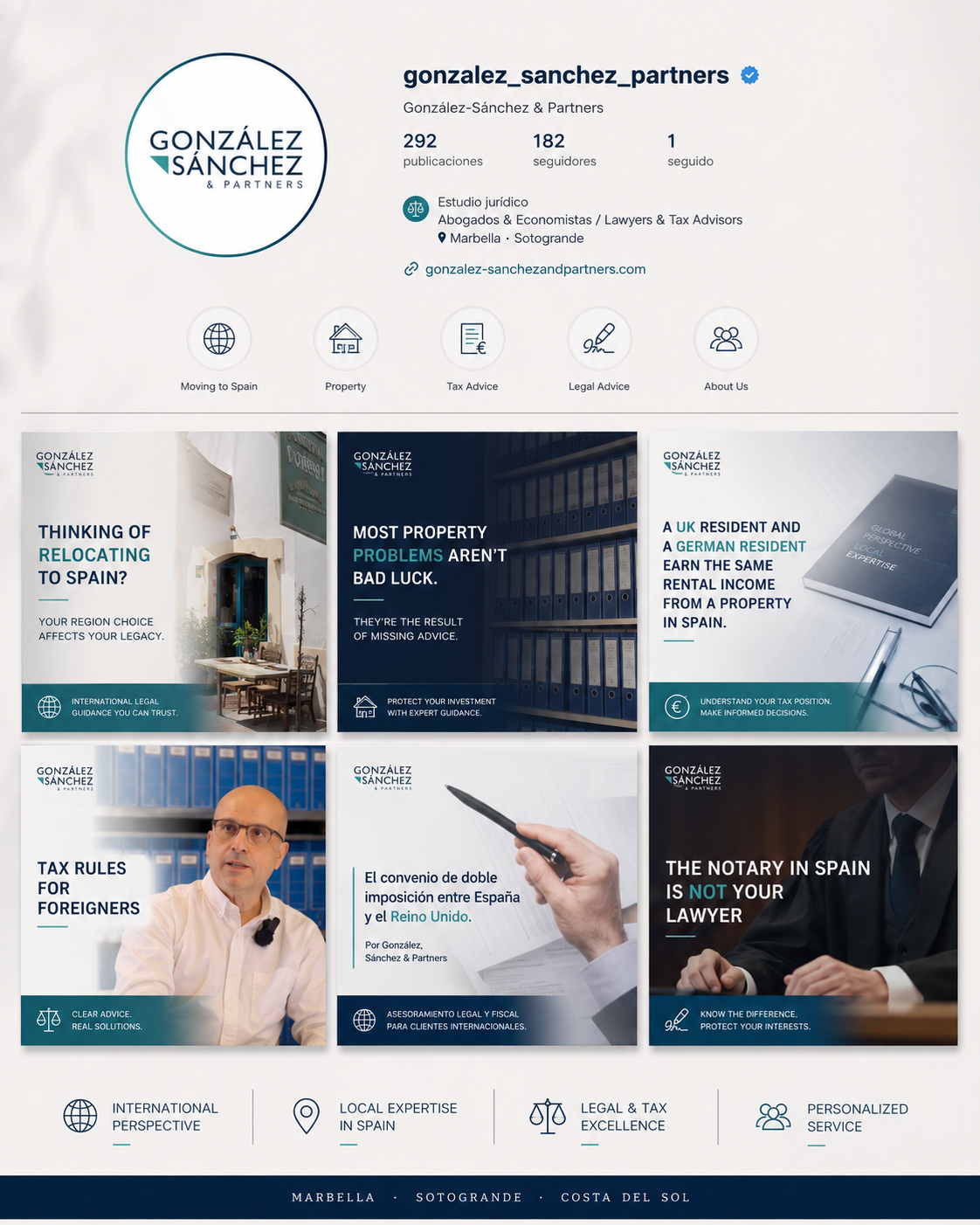 González & Sánchez Partners website and digital communication